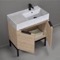 Modern Bathroom Vanity With Marble Design Sink, Free Standing, 32